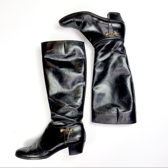 Salvatore Ferragamo Shoes - Salvadore Ferragamo Leather Vintage Boot Black